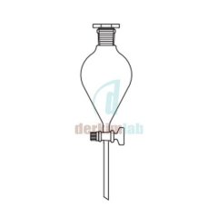 Ayırma Hunisi,Armudi Tip, Cam Musluk  100 ml Hacim, NS : 19/26,  Musluk/Delik Çapı 12.5/2.5 mm