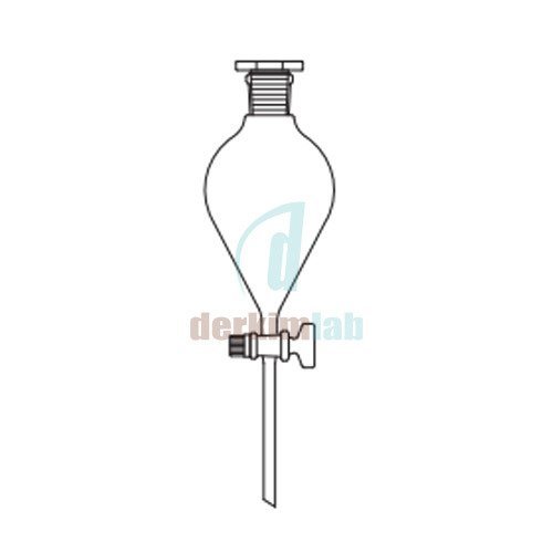 Ayırma Hunisi,Armudi Tip, Cam Musluk 1000 ml Hacim, NS : 29/32,  Musluk/Delik Çapı 14.5/4.0 mm