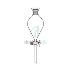Ayırma Hunisi,Armudi Tip, PTFE Musluk  50 ml Hacim, NS : 19/26,  Musluk/Delik Çapı 12.5/2.5 mm