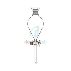 Ayırma Hunisi,Armudi Tip, PTFE Musluk 500 ml Hacim, NS : 29/32,  Musluk/Delik Çapı 14.5/4.0 mm