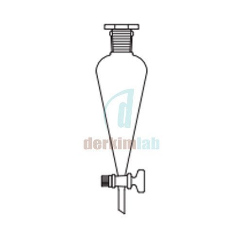 Ayırma hunisi, Konik tip, Cam Musluk 500 ml Hacim, NS : 29/32,  Musluk/Delik Çapı 14.5/4.0 mm