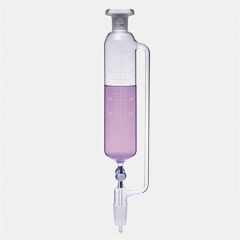 Isolab Silindirik Damlatma Hunisi, Basınç Borulu, Dereceli, PTFE (Teflon) Musluklu, 1000 ml