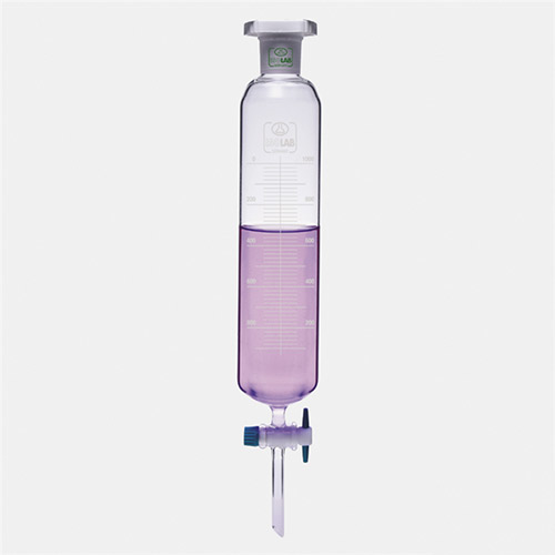 Isolab Silindirik Ayırma Hunisi, Dereceli, PTFE (Teflon) Musluklu, 100 ml