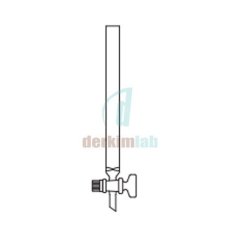 Şilifsiz, Cam musluklu Boru Çapı 30 mm, Boy 600 mm, 430ml Hacim