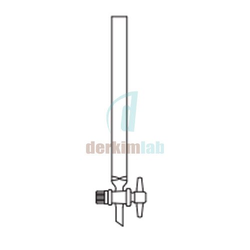 Şilifsiz,  PTFE musluklu Boru Çapı 15 mm, Boy 200 mm, 35 ml Hacim