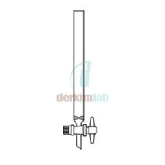 Şilifsiz,  PTFE musluklu Boru Çapı 15 mm, Boy 200 mm, 35 ml Hacim