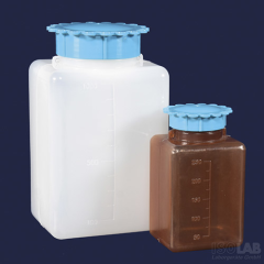 Isolab Geniş Boyun Vidalı Kapaklı P.E. Şişe, Şeffaf, 50 ml
