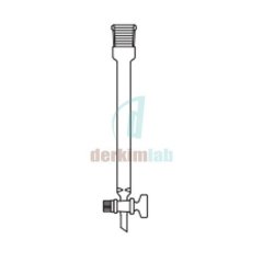 Şilifli, Cam  musluklu Boru Çapı 40 mm, Boy 800 mm, NS : 29/32, 1000 ml Hacim