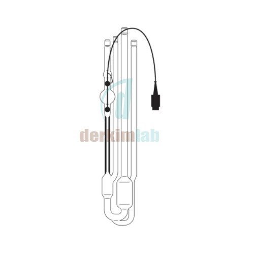 Ubbelohde Viskozimetre TC Sensörlü & 4 Uçlu & +10 ile +80 °C Ölçüm Sıcaklığı & Type No: 562 03
