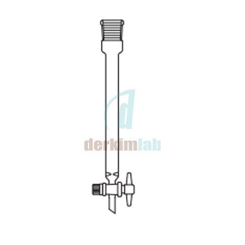 Şilifli,  PTFE musluklu Boru Çapı 40 mm, Boy 800 mm, NS : 29/32, 1000 ml Hacim