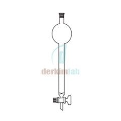Hazneli Kolon, Cam  musluklu Boru Çapı 20 mm, Boy 400 mm, 120 ml Hacim, 250 ml Rezervuar Hacim