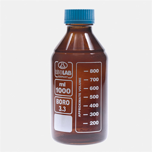 Isolab Şişe, Borosilikat Cam, Amber, Vidalı Kapaklı, 5000 ml