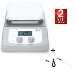 DLAB MS-H380 PRO Dijital Göstergeli Isıtıcılı Manyetik Karıştırıcı Full Set 140x140mm RT-380℃  200-1500rpm  5L (Cihaz+PT1000A Sıcaklık Probu+Destek Çubuğu)