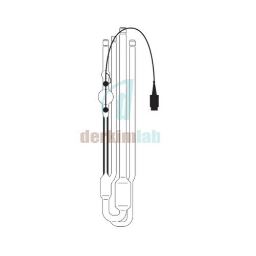 Ubbelohde Viskozimetre TC Sensörlü & 4 Uçlu & +70 ile +150 °C Ölçüm Sıcaklığı & Type No: 564 40