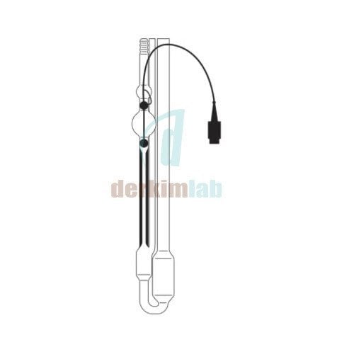 Ubbelohde Viskozimetre TC Sensörlü & 3 Uçlu & +10 ile +80 °C Ölçüm Sıcaklığı & Type No: 567 10