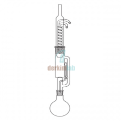 Soxhlet Ekstraksiyon takımı, Dimroth soğutuculu 250 ml Ekstaktör Hacmi, 500 ml Balon Hacmi