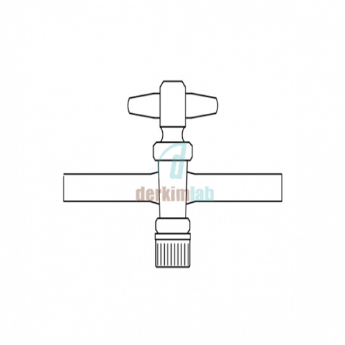 Tek Yollu PTFE Musluk, Vidalı ve Contalı NS : 12,5   , 1.5 mm Delik Çapı