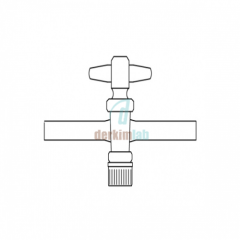 Tek Yollu PTFE Musluk, Vidalı ve Contalı NS : 29,2   , 10 mm Delik Çapı