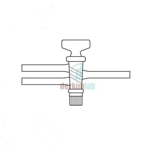 İki Yollu PTFE Musluk ,Vidalı ve Contalı NS : 14,5  , 2.5 mm Delik Çapı