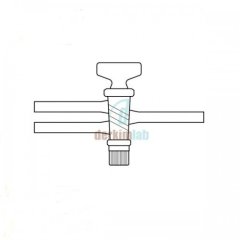 İki Yollu PTFE Musluk ,Vidalı ve Contalı NS : 18,8  , 4 mm Delik Çapı