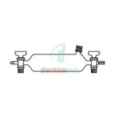 Gaz numune alma pipeti, Septalı, Cam Musluklu 500 ml  Hacim