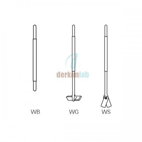 Karıştırma şaftı WS 10 Tip , 10mm x 160 mm Şaft Çapı * Şaft Uzunluğu , 370 mm Toplam Uzunluk
