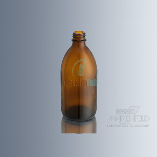 Şişe, Cam, Dar Boyunlu, Kapaklı, Amber, 250 ml