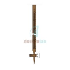 Büret, Düz, Cam musluklu, Amber 10 ml Hacim , 0.02 ml Tolerans