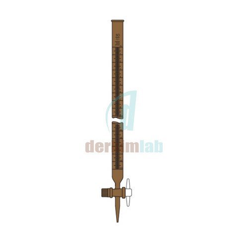 Büret, Düz, PTFE musluklu, Amber 25 ml Hacim , 0.05 ml Tolerans