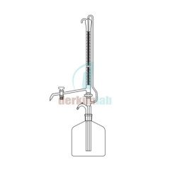 Büret Otomatik, Çift cam musluklu, Şeffaf, Depolu 10 ml Hacim , 0.02 ml Tolerans