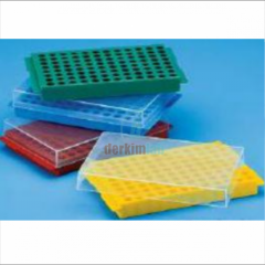 Rack, PP, İki Taraflı, 1,5/2-0,5 ml Mikro Tüp için, 96 Delikli, Mavi