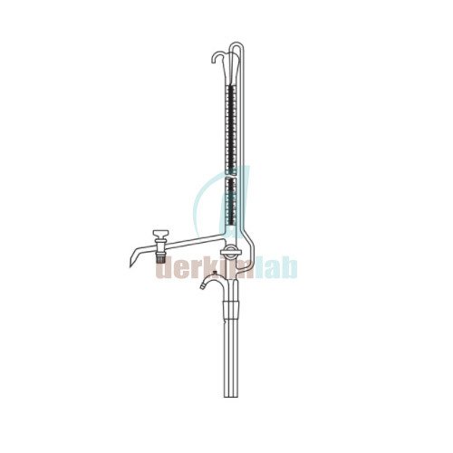 Büret Otomatik, Çift cam musluklu, Şeffaf, Deposuz 10 ml Hacim , 0.02 ml Tolerans