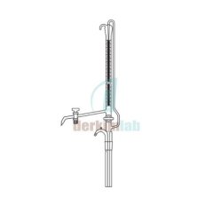 Büret Otomatik, Çift cam musluklu, Şeffaf, Deposuz 100 ml Hacim , 0.20 ml Tolerans
