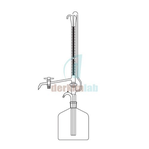 Büret Otomatik, Çift PTFE musluklu, Şeffaf, Depolu 25 ml Hacim , 0.05 ml Tolerans