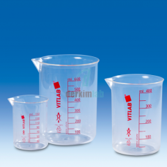 Beher Plastik Kırmızı Taksimatlı, Şeffaf (Pmp) 500 ml