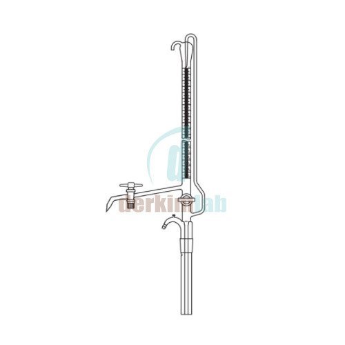 Büret Otomatik, Çift PTFE musluklu, Şeffaf, Deposuz 25 ml Hacim , 0.05 ml Tolerans