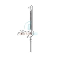 Büret Otomatik, Çift PTFE musluklu, Şeffaf, Deposuz 25 ml Hacim , 0.05 ml Tolerans