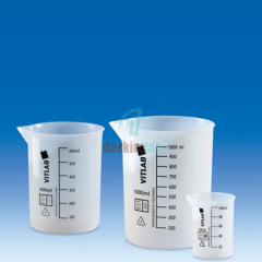 Beher (Etfe), Siyah Baskılı Skalalı, Yüksek Isıya Uygun 50 ml