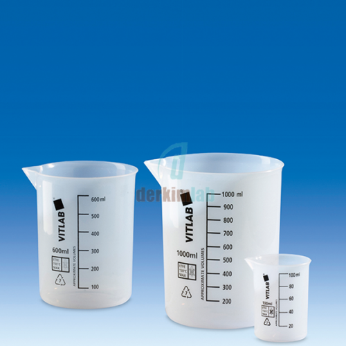 Beher (Etfe), Siyah Baskılı Skalalı, Yüksek Isıya Uygun 250 ml