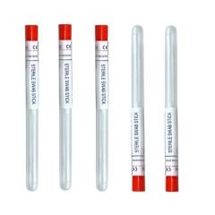 Kuru Swab Tüpte Eküvyon Çubuğu Jelsiz  Plastik, E.O. Steril / Pamuk Uç 100AD/PK