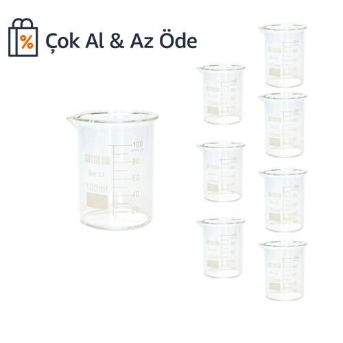 Beher - Cam - Borosilikat 3.3 Kısa Form  3000 Ml 2AD/PK Çok AL & Az Öde