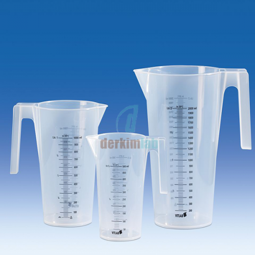 Beher-Kulplu, Plastik (Pp) Mat, Siyah Taksimatlı, Konik Tip 250 ml