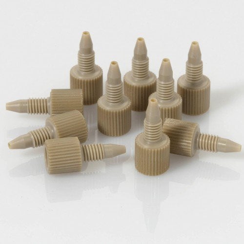 Fingertight One Piece 10-32 PEEK Male Nut/Ferrule for 1/16'' OD Tubing, 10/pk