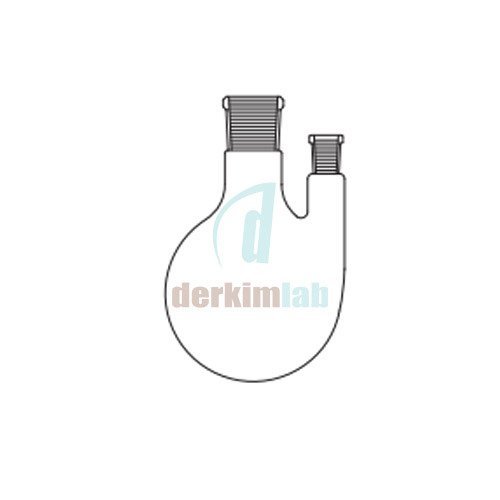 Balon, İki boyunlu , (Dik Boyun) 100 ml Hacim, NS : 14,5/23  - 14,5/23