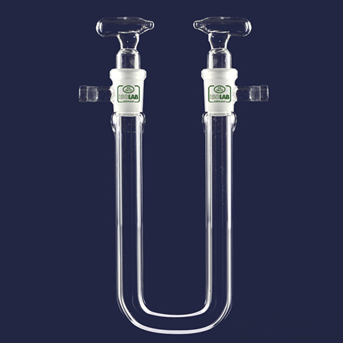 Isolab U Şekilli Kurutma Tüpü, Musluklu, Çap 13 mm, Dişi Şilif : NS 14/23, 100 mm
