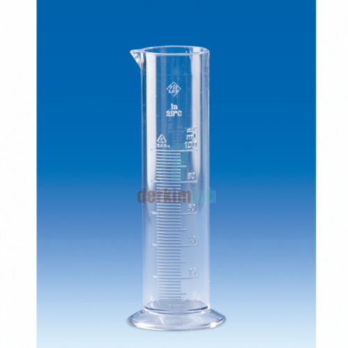 Mezür Plastik (Pp), B Kalite Uzun Form, Mavi Skalalı 100 ml