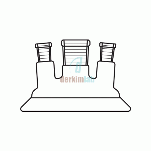 Reaktör için, Üç boyunlu kapak 120 Flanş Ölçüsü DN , NS : 29/32  -  29/32
