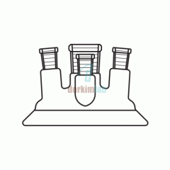 Reaktör için, Dört boyunlu kapak 100 Flanş Ölçüsü DN, NS: 29/32 - 3 x 14.5/23
