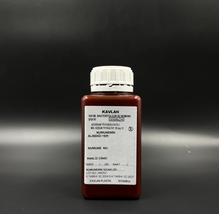 Su Numune Şişesi 250ml PP Amber Tiyosülfatlı Steril