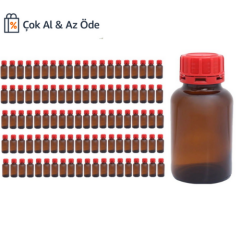 Cam Amber Şişe  250ml Kırmızı Kapaklı Geniş Boyunlu-100AD/PK